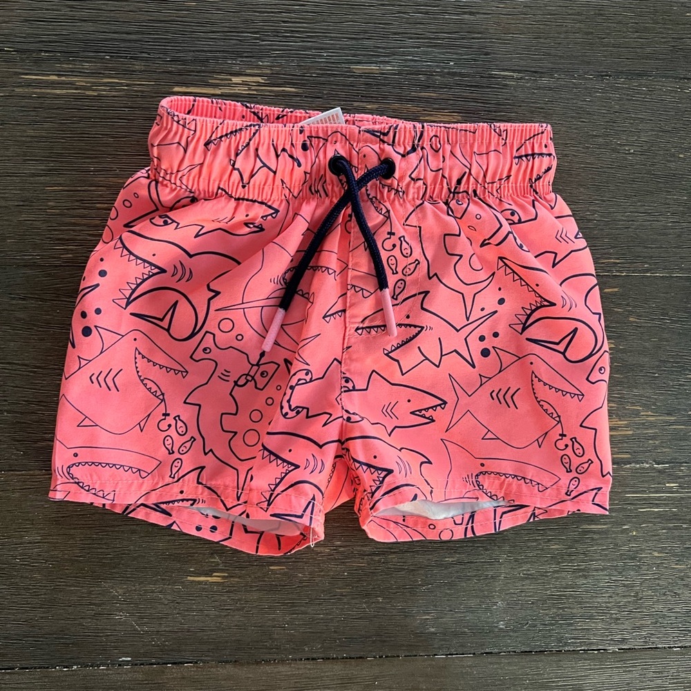 Cat & Jack neon pink swim trunks size 18 m